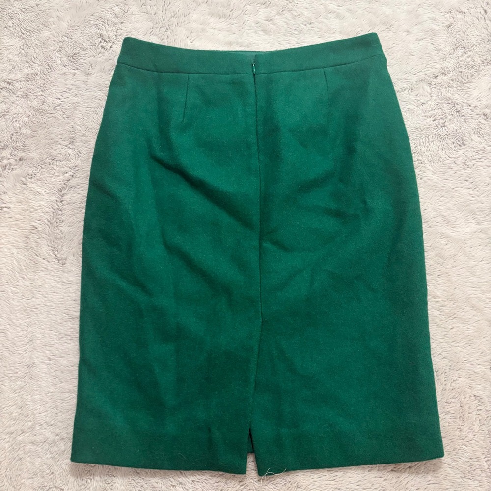NEW‎ J. Crew Wool Blend Pencil Skirt Kelly Green Colorful Party Office Work Sz 4 - Picture 8 of 9